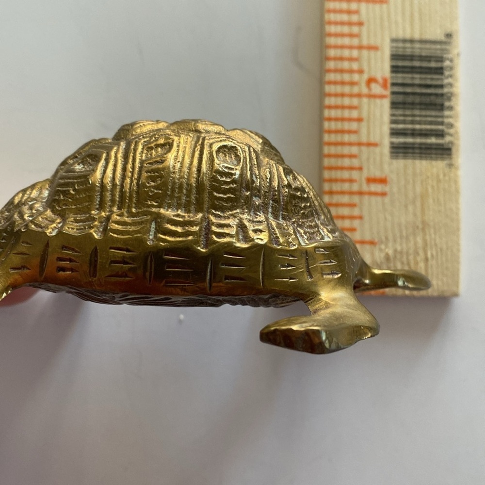 Solid Brass Turtle Figurine 4.25” x 3” x 1.7/5” approximately - Picture 3 of 6